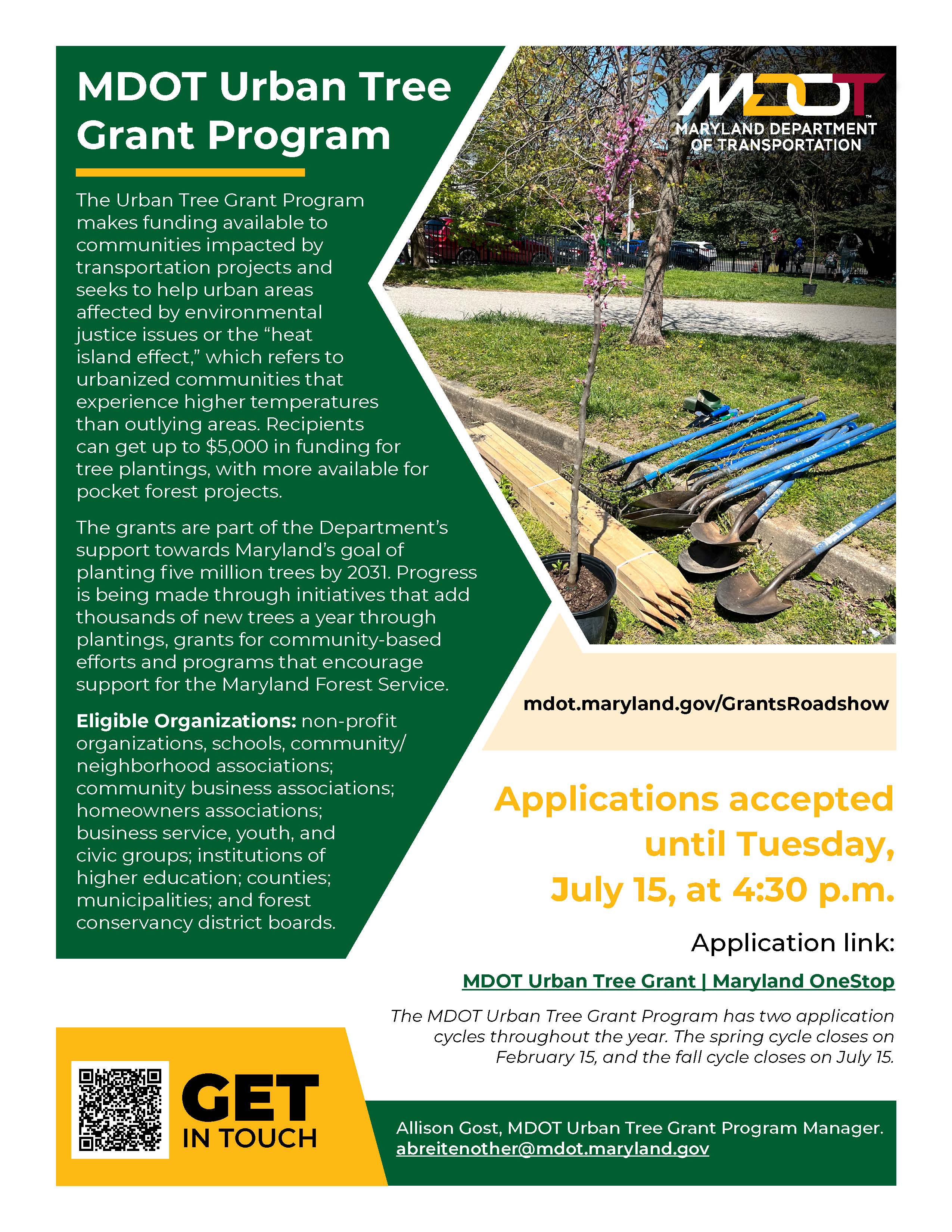 Urban Tree Planting Program Flyer