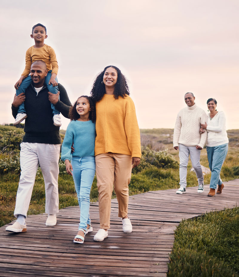 Family taking a walk