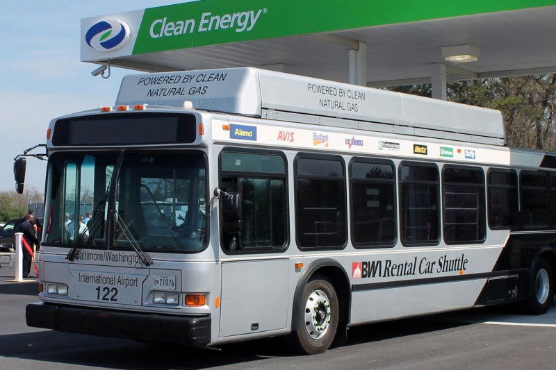 Natural gas powered shuttle at BWI Marshall Airport