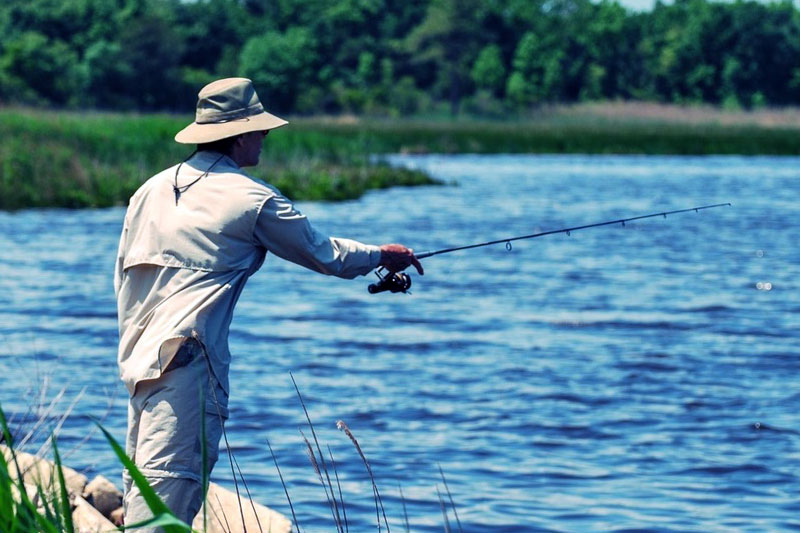 Man fishing in Maryland Waters